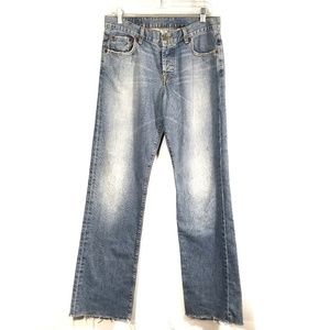 Lucky Brand Light Wash Raw Hem Dungarees / 8